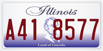 IL license plate A418577