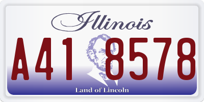 IL license plate A418578