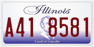IL license plate A418581