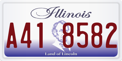 IL license plate A418582