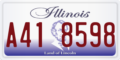 IL license plate A418598
