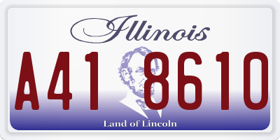 IL license plate A418610