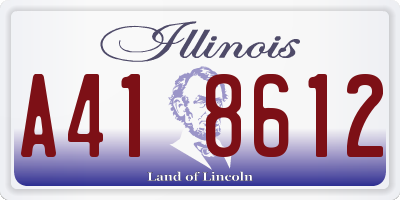 IL license plate A418612