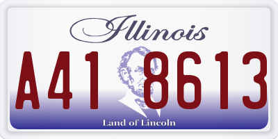 IL license plate A418613
