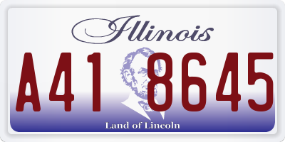 IL license plate A418645