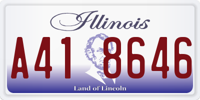 IL license plate A418646