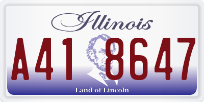 IL license plate A418647