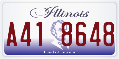 IL license plate A418648
