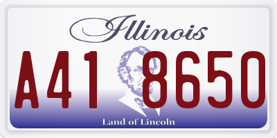 IL license plate A418650