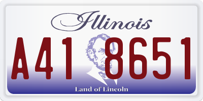 IL license plate A418651