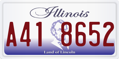 IL license plate A418652