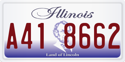 IL license plate A418662