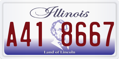 IL license plate A418667