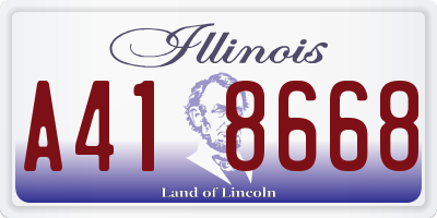 IL license plate A418668
