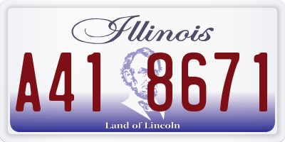 IL license plate A418671