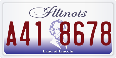 IL license plate A418678