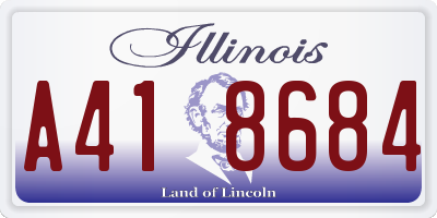 IL license plate A418684