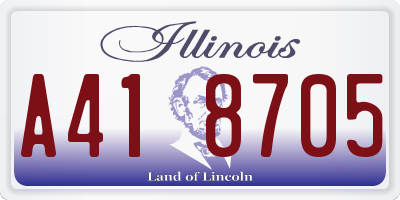 IL license plate A418705