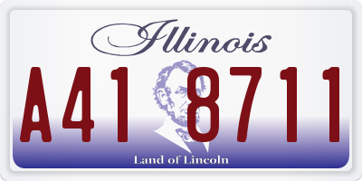 IL license plate A418711