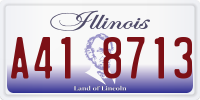 IL license plate A418713