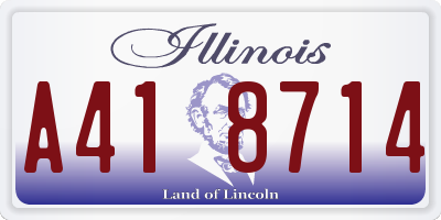 IL license plate A418714