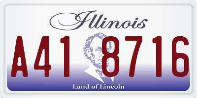 IL license plate A418716
