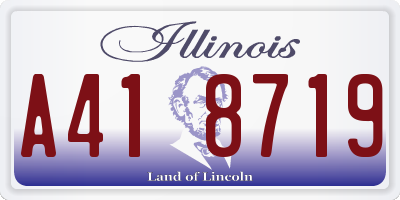 IL license plate A418719