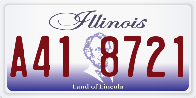 IL license plate A418721