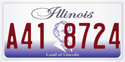 IL license plate A418724