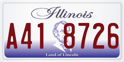 IL license plate A418726