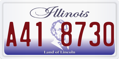 IL license plate A418730