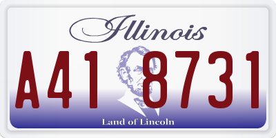 IL license plate A418731