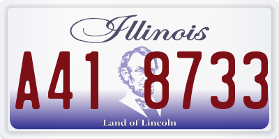 IL license plate A418733