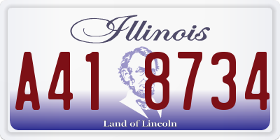 IL license plate A418734