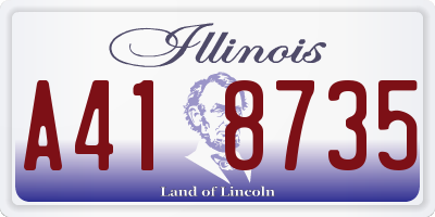 IL license plate A418735