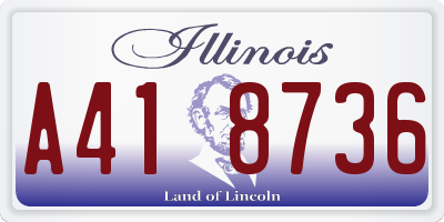 IL license plate A418736