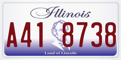 IL license plate A418738