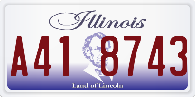 IL license plate A418743