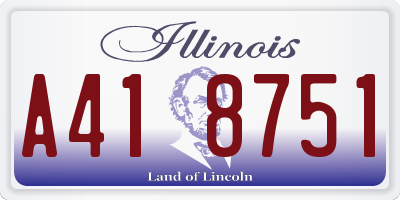 IL license plate A418751