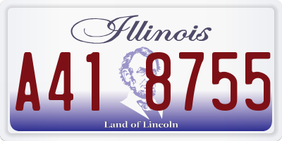 IL license plate A418755