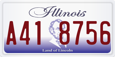 IL license plate A418756