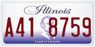 IL license plate A418759