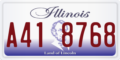 IL license plate A418768