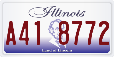 IL license plate A418772