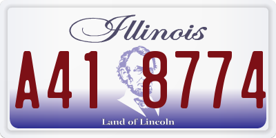 IL license plate A418774