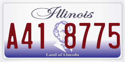 IL license plate A418775