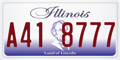 IL license plate A418777
