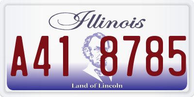 IL license plate A418785