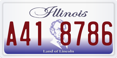 IL license plate A418786