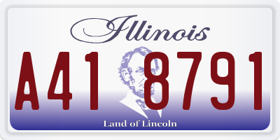 IL license plate A418791
